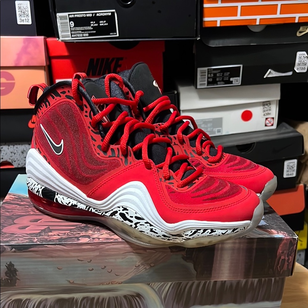 Nike Red and Black High-Top Sneakers